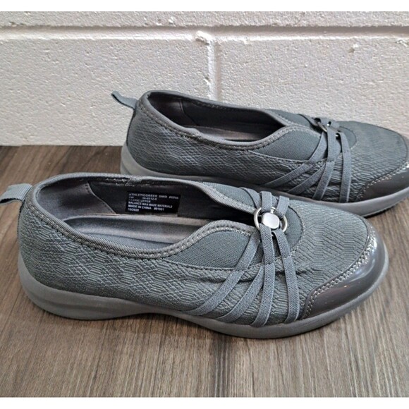 Comfortview Wide Width Athletic Shoes Women's Gray Slip On Flats Size 7 Wide - Picture 2 of 7